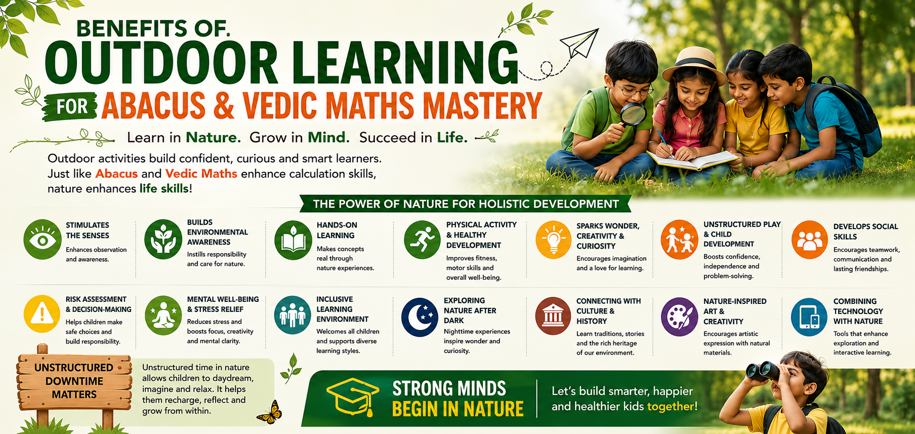 Abacus and Vedic Maths learning combined with outdoor activities